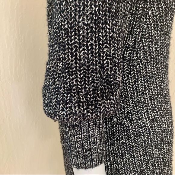 ALICE + OLIVIA Scoop Neck Sweater Black & Silver Metallic Alpaca Wool Blend Knit - Picture 8 of 15